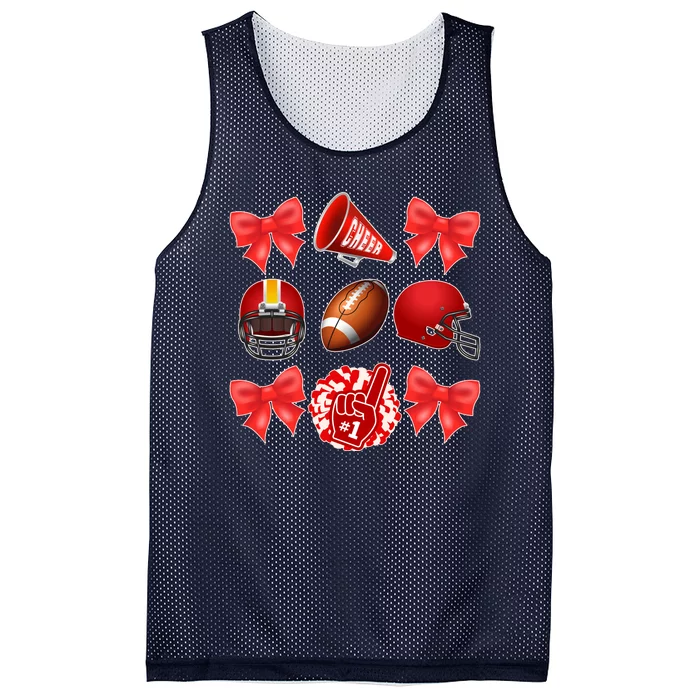 Cute Football Cheer Fan Lover Coquette style Mesh Reversible Basketball Jersey Tank