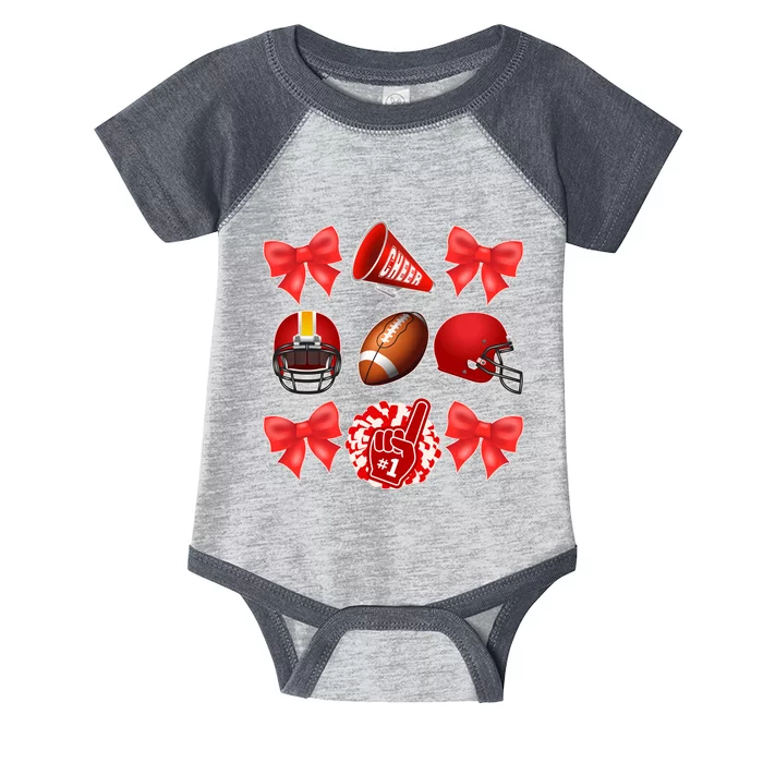 Cute Football Cheer Fan Lover Coquette style Infant Baby Jersey Bodysuit