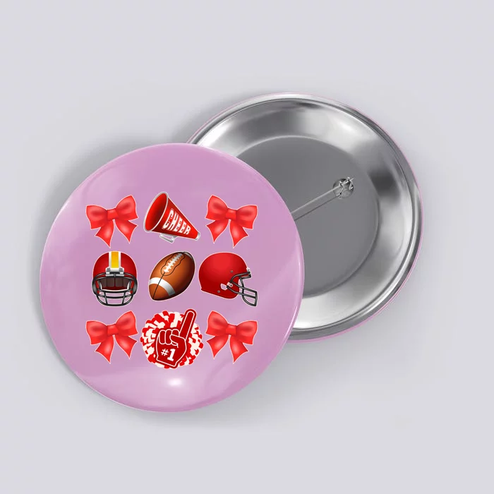 Cute Football Cheer Fan Lover Coquette style Button