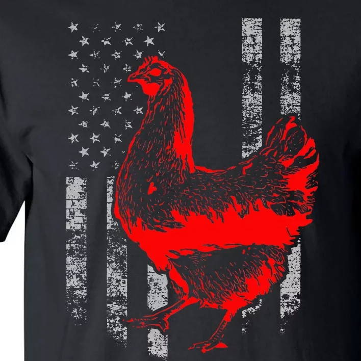 Chicken Farmer Cool Chicken Flag Tall T-Shirt