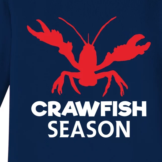 Crawdad Funny Crawfish Boil Season Crayfish Gift Baby Long Sleeve Bodysuit