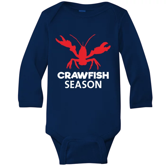 Crawdad Funny Crawfish Boil Season Crayfish Gift Baby Long Sleeve Bodysuit