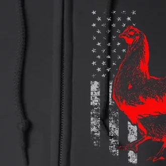 Chicken Farmer Cool Chicken Flag funny Farmer lover Full Zip Hoodie