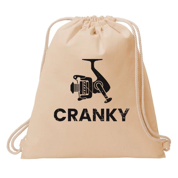 Cranky Fishing Drawstring Bag