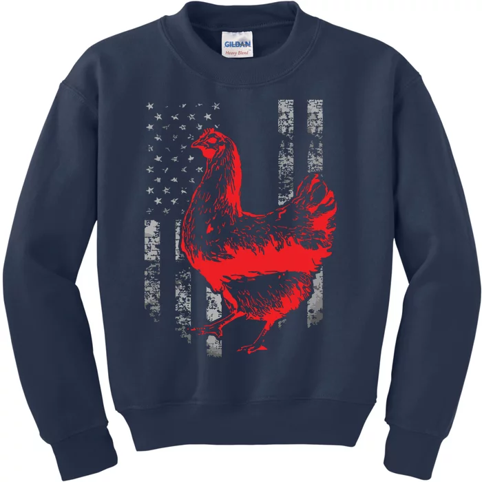 Chicken Farmer Cool Chicken Flag T Kids Sweatshirt