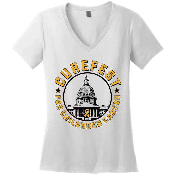 Curefest For Childhood Cancer 2024 Design 3 Women's V-Neck T-Shirt