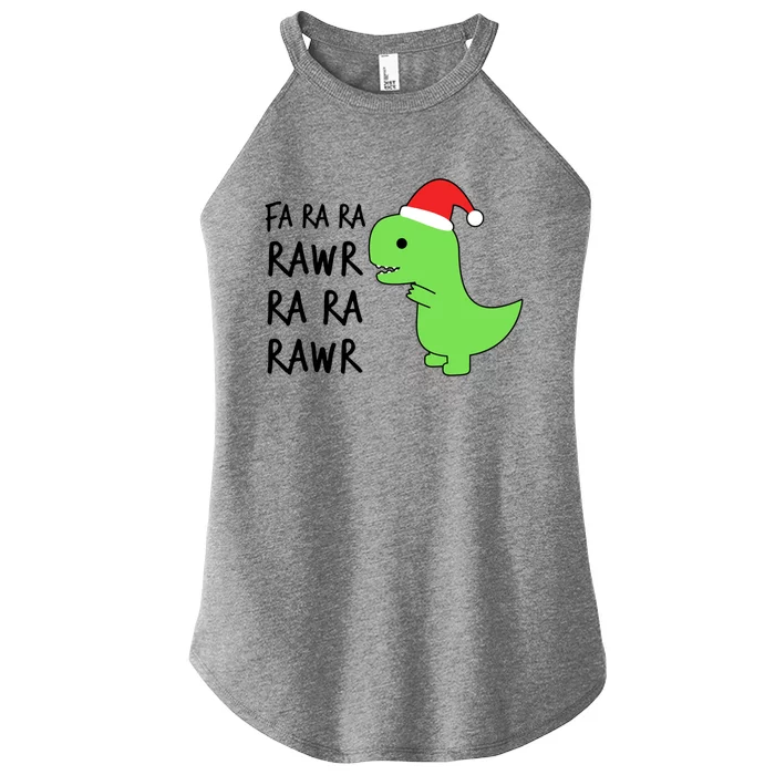 Christmas Funny Cute Trex Fa Ra Ra Rawr Xmas Cute Gift Women’s Perfect Tri Rocker Tank