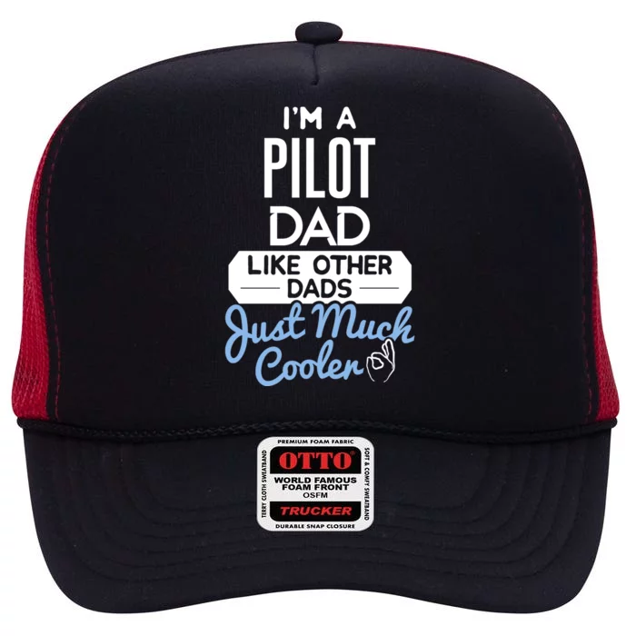 Cool Fathers Day Great Gift Pilot Dad Gift High Crown Mesh Trucker Hat