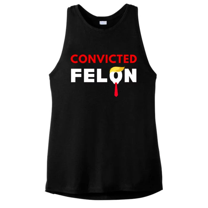 Convicted Felon Donald Trump Guilty Lock Him Up Trump Prison Ladies Tri-Blend Wicking Tank