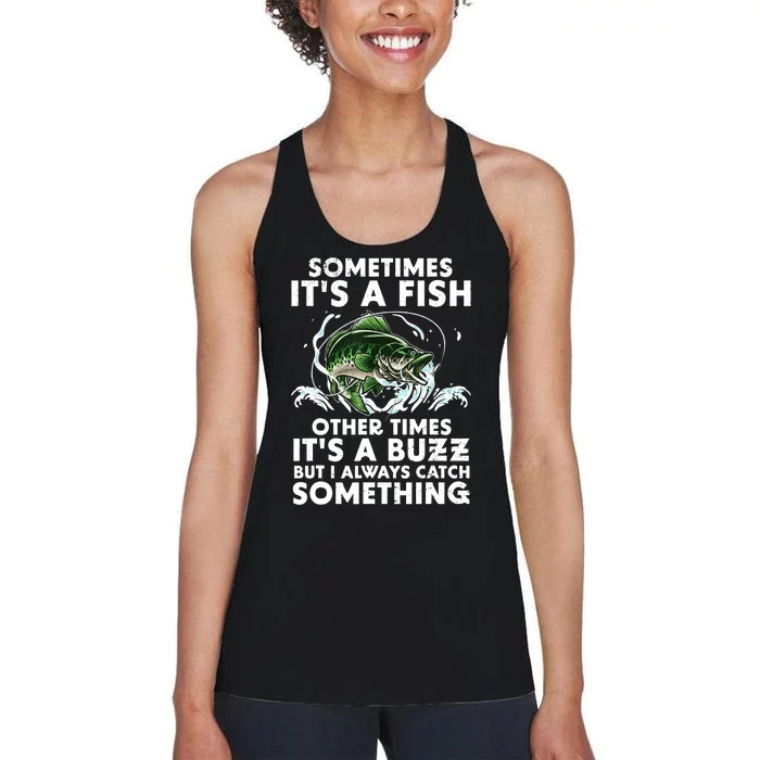 Cool Fishing Design For  Wo Fishing Rod Fish Fisherman Women's Racerback Tank