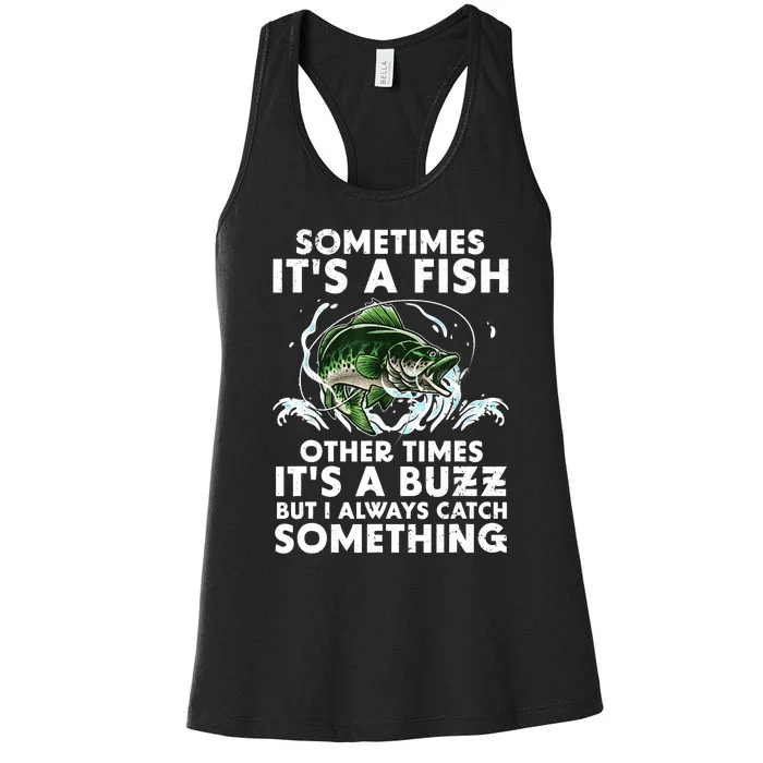 Cool Fishing Design For  Wo Fishing Rod Fish Fisherman Women's Racerback Tank