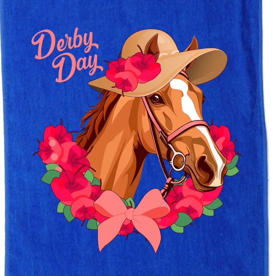 Cute Floral Derby Day Horse Platinum Collection Golf Towel