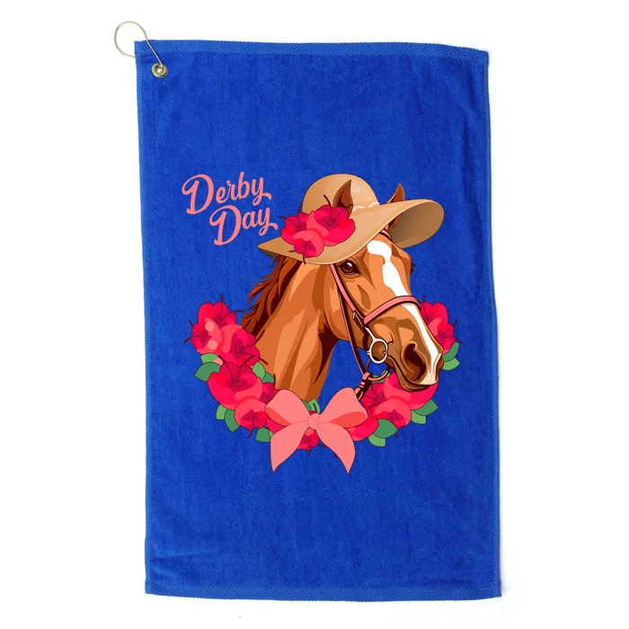 Cute Floral Derby Day Horse Platinum Collection Golf Towel