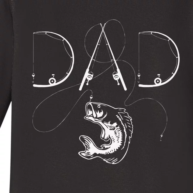 Cute Fisherman Dad Fishing Enthusiast Fish Lover Daddy Father Baby Long Sleeve Bodysuit