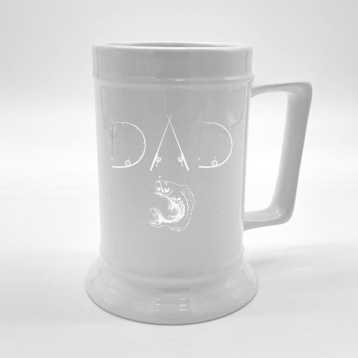 Cute Fisherman Dad Fishing Enthusiast Fish Lover Daddy Father Front & Back Beer Stein