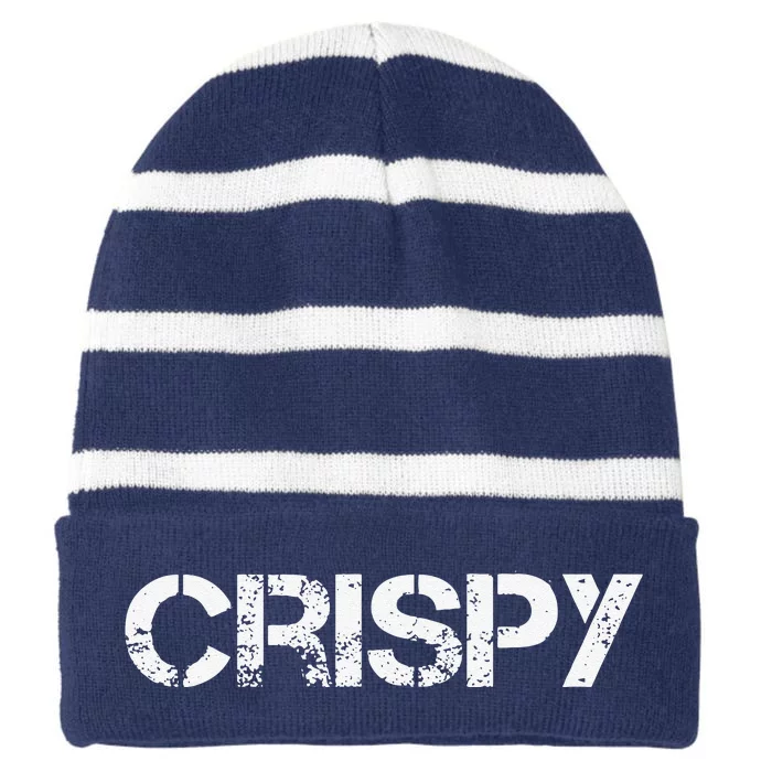 Crispy Fathers Day Gift Slang Funny Joke Grad Striped Beanie with Solid Band