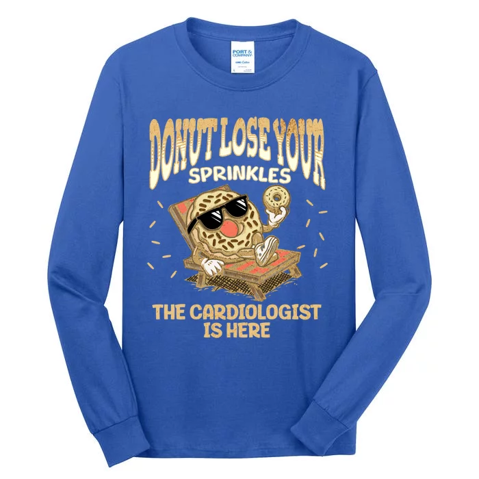 Cardiologist Funny Donut Cardiac Heart Cardiology Doctor Cute Gift Tall Long Sleeve T-Shirt