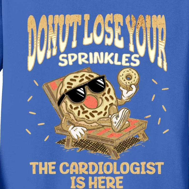 Cardiologist Funny Donut Cardiac Heart Cardiology Doctor Cute Gift Kids Long Sleeve Shirt