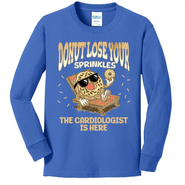 Cardiologist Funny Donut Cardiac Heart Cardiology Doctor Cute Gift Kids Long Sleeve Shirt