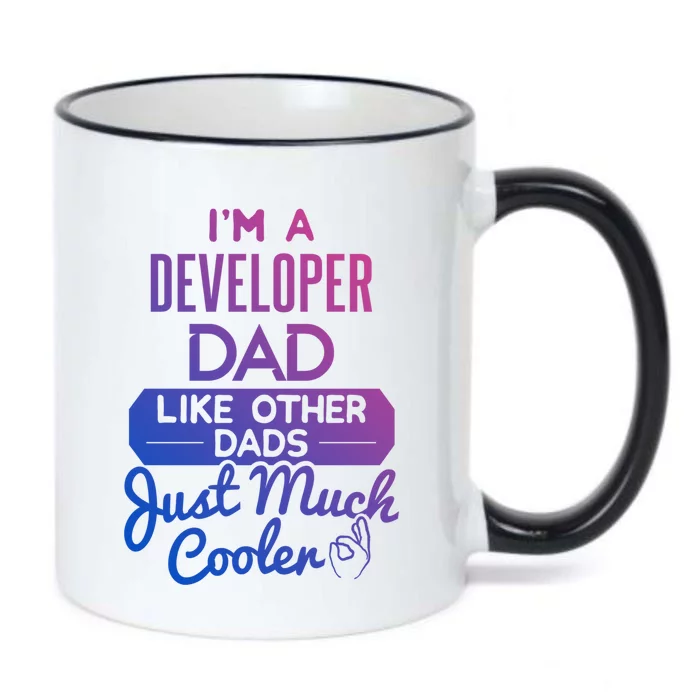 Cool Fathers Day Design Developer Dad Gift Black Color Changing Mug