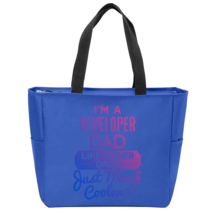 Cool Fathers Day Design Developer Dad Gift Zip Tote Bag