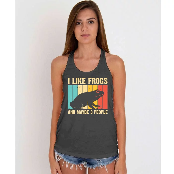 Cute Frog Design For Toad Lover Amphibian Animals Women's Knotted Racerback Tank