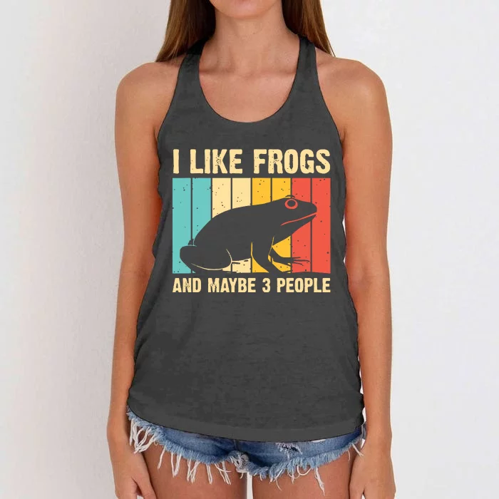 Cute Frog Design For Toad Lover Amphibian Animals Women's Knotted Racerback Tank