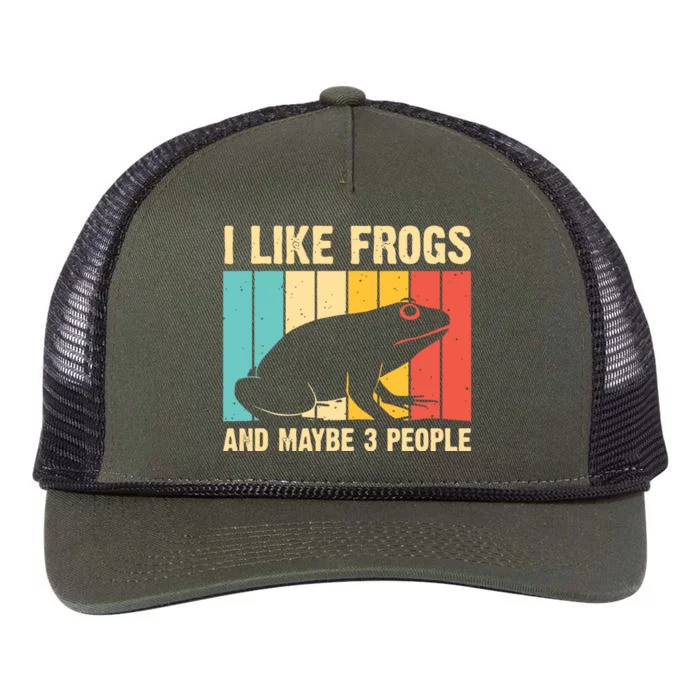 Cute Frog Design For Toad Lover Amphibian Animals Retro Rope Trucker Hat Cap