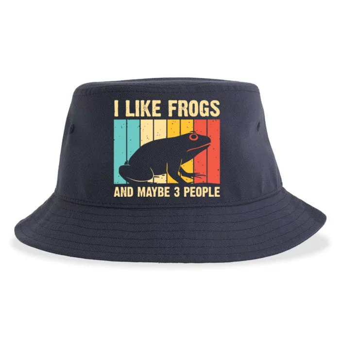 Cute Frog Design For Toad Lover Amphibian Animals Sustainable Bucket Hat