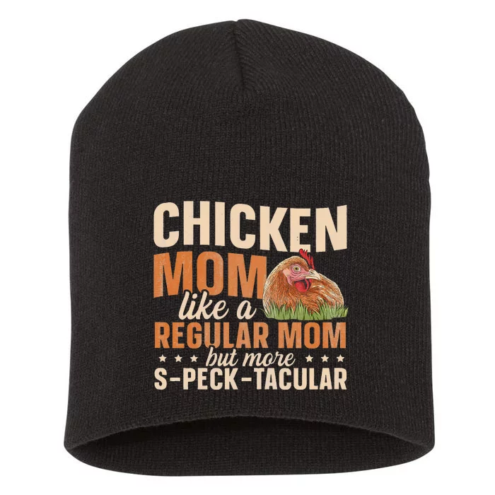 Chicken Farming Design for a Chicken Mom Short Acrylic Beanie