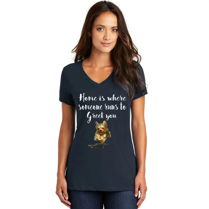 Cute Funny Dog Quote Yorkie For Women Women's V-Neck T-Shirt