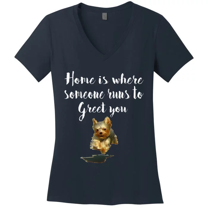 Cute Funny Dog Quote Yorkie For Women Women's V-Neck T-Shirt