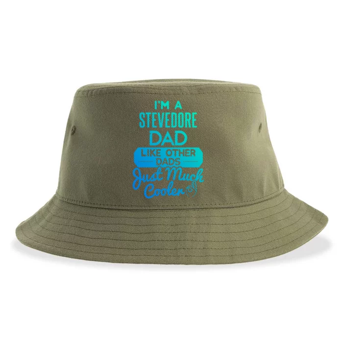 Cool Fathers Day Design Stevedore Dad Gift Sustainable Bucket Hat