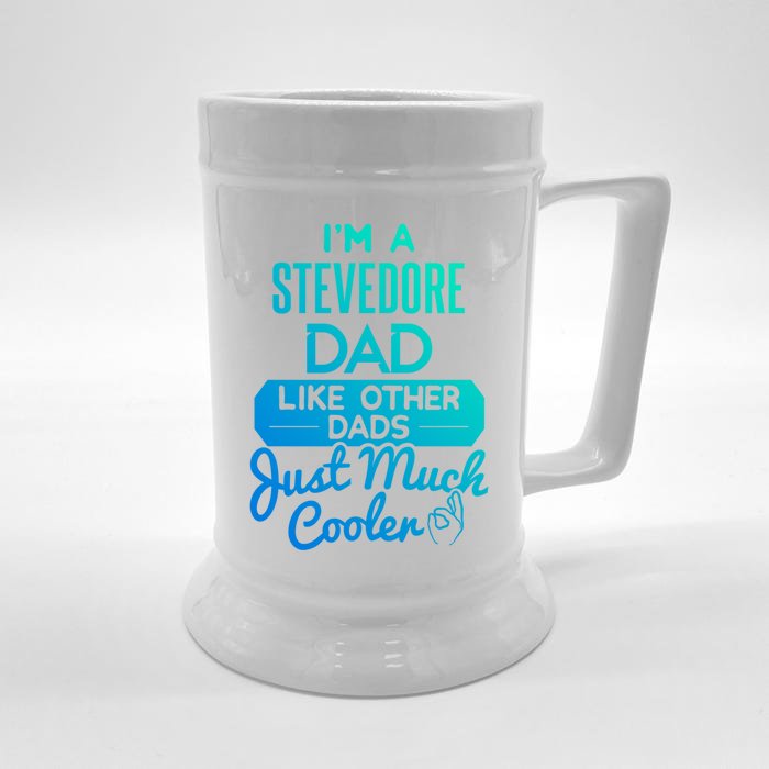 Cool Fathers Day Design Stevedore Dad Gift Front & Back Beer Stein