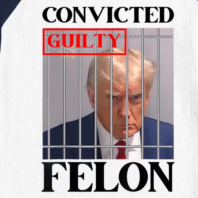 Convicted Felon Donald Trump Guilty Lock Him Up Trump Prison Baseball Sleeve Shirt