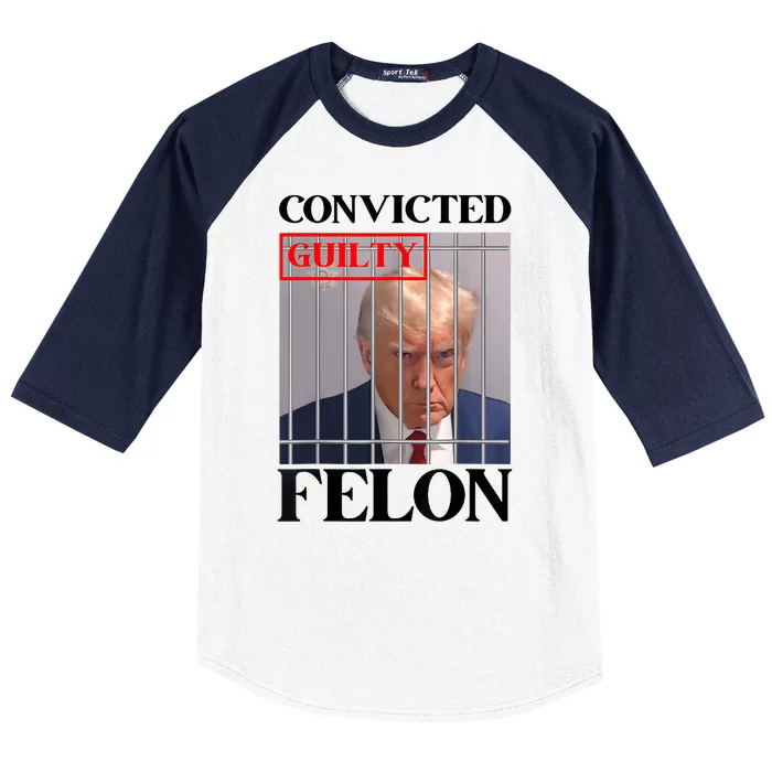 Convicted Felon Donald Trump Guilty Lock Him Up Trump Prison Baseball Sleeve Shirt