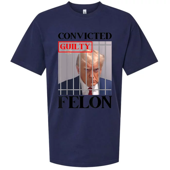 Convicted Felon Donald Trump Guilty Lock Him Up Trump Prison Sueded Cloud Jersey T-Shirt