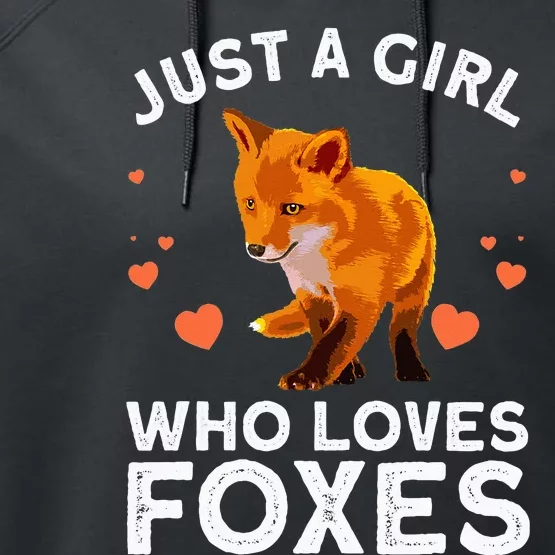 Cute Fox Design For Women Vulpes Animal Fox Lovers Performance Fleece Hoodie