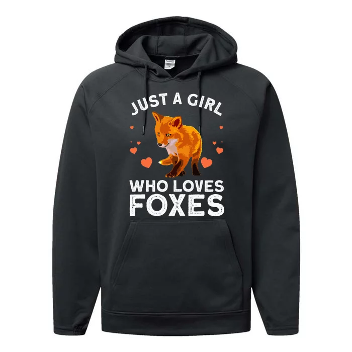 Cute Fox Design For Women Vulpes Animal Fox Lovers Performance Fleece Hoodie