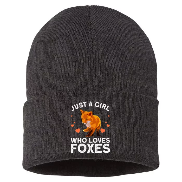 Cute Fox Design For Women Vulpes Animal Fox Lovers Sustainable Knit Beanie