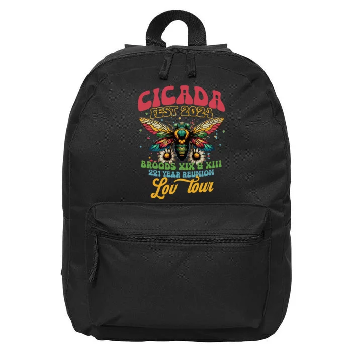 Cicada Funny Double Brood Cicada 2024 Concert Band 16 in Basic Backpack