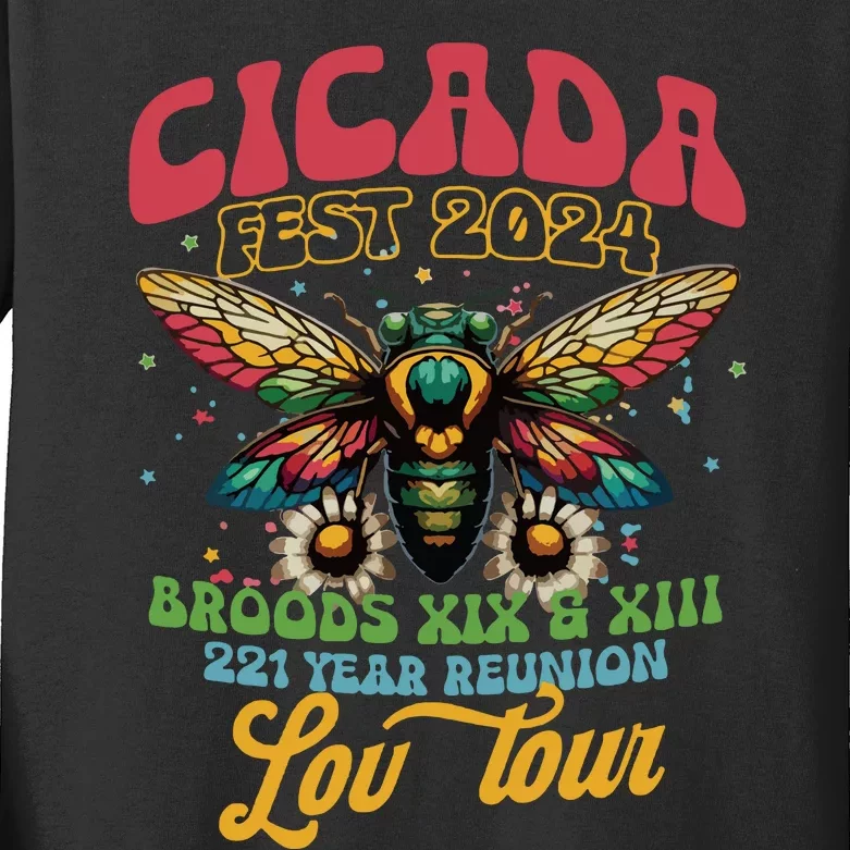 Cicada Funny Double Brood Cicada 2024 Concert Band Kids Long Sleeve Shirt