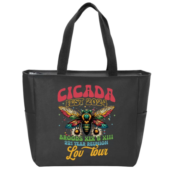 Cicada Funny Double Brood Cicada 2024 Concert Band Zip Tote Bag