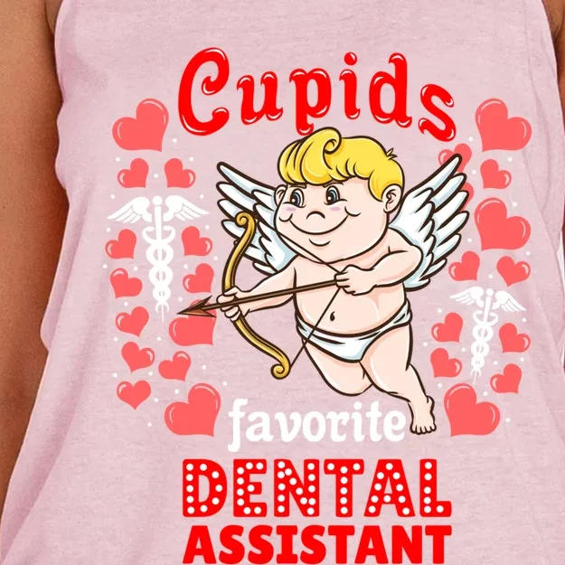 Cupids Favorite Dental Assistant Valentines Day Gift Women's Knotted Racerback Tank