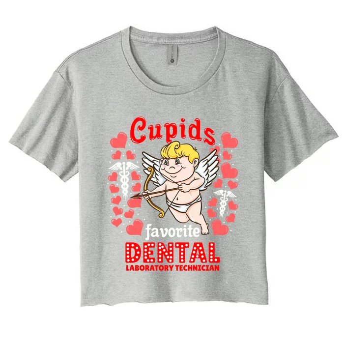 Cupids Favorite Dental Laboratory Technician Valentines Day Gift Women's Crop Top Tee