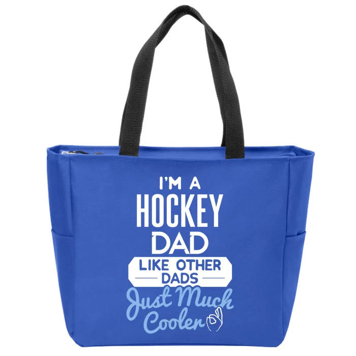 Cool Fathers Day Design Hockey Dad Meaningful Gift Zip Tote Bag