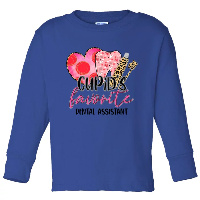 Cupid's Favorite Dental Assistant Dentist Valentines Day Gift Toddler Long Sleeve Shirt