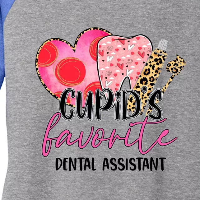 Cupid's Favorite Dental Assistant Dentist Valentines Day Gift Women's Tri-Blend 3/4-Sleeve Raglan Shirt