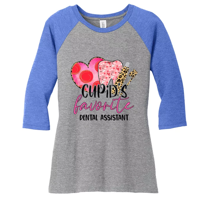 Cupid's Favorite Dental Assistant Dentist Valentines Day Gift Women's Tri-Blend 3/4-Sleeve Raglan Shirt