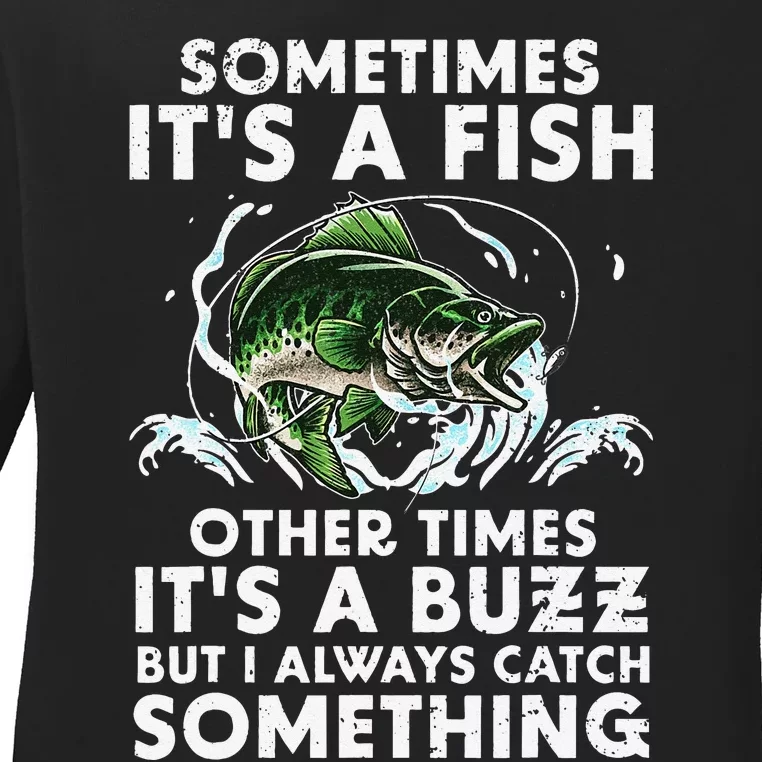 Cool Fishing Design For  Fishing Rod Fish Fisherman Ladies Long Sleeve Shirt